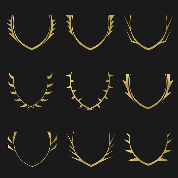 Couronnes de laurier doré — Image vectorielle