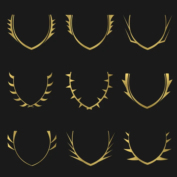 Golden Laurel wreaths — Stock Vector