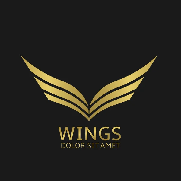 Golden wings logo — Stock Vector