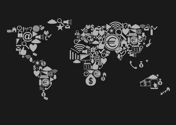 創造的な世界地図 — ストックベクタ