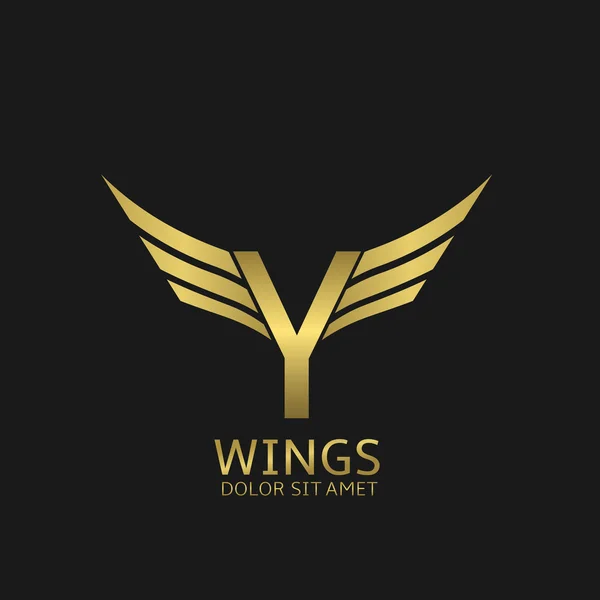 Λογότυπο επιστολή φτερά Y — Διανυσματικό Αρχείο