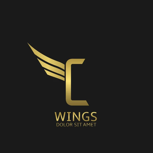 Logo lettre C des ailes — Image vectorielle