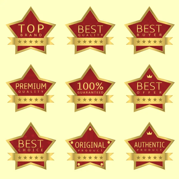 Red Star labels — Stock Vector