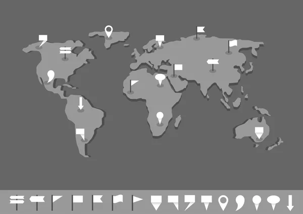 INFOGRAPHIE DE LA CARTE MONDIALE — Image vectorielle