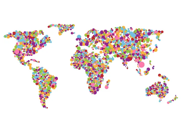 Carte du monde coloré — Image vectorielle