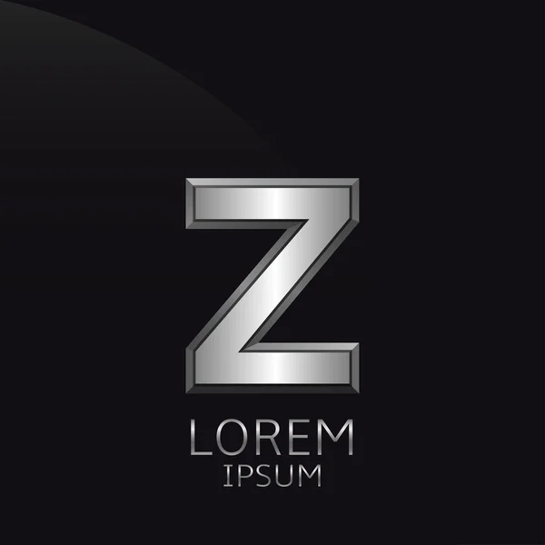 Argent lettre Z emblème — Image vectorielle