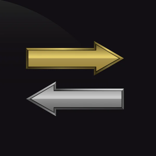 Setas douradas e prateadas —  Vetores de Stock