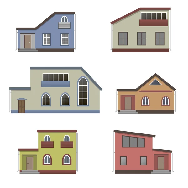 Casa e set di edifici . — Vettoriale Stock