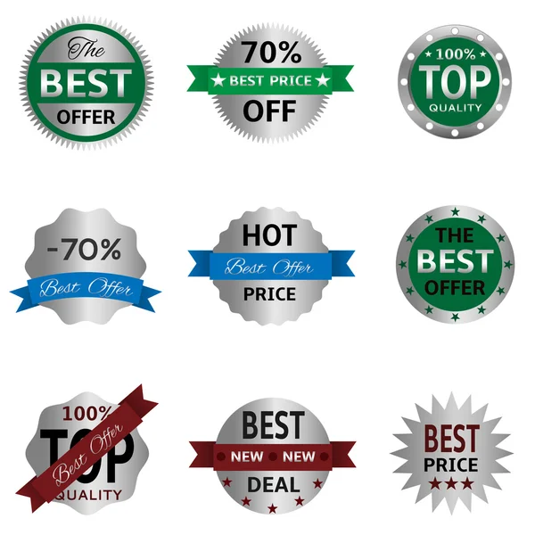 Silver badges and labels — Stockvector