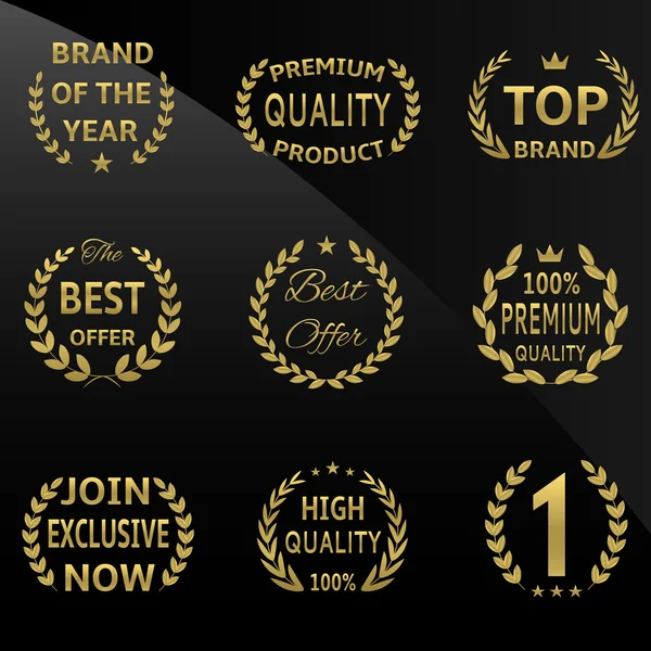 Vector gouden badges — Stockvector