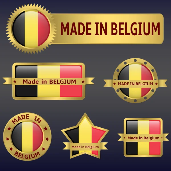 Fabricado en Bélgica — Vector de stock