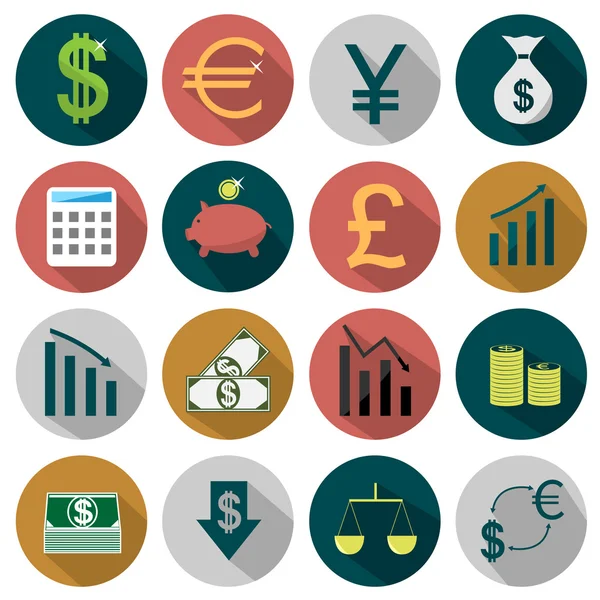 Flat Finance icons — Stock Vector