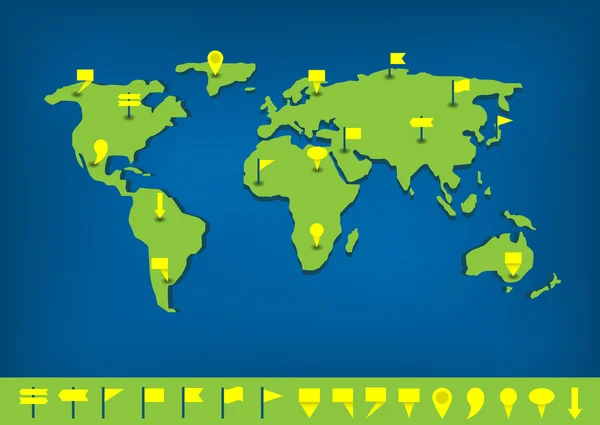 Mapa mundial — Vector de stock