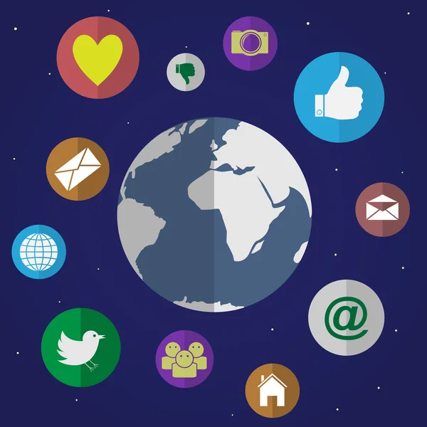 Iconos de redes sociales — Vector de stock