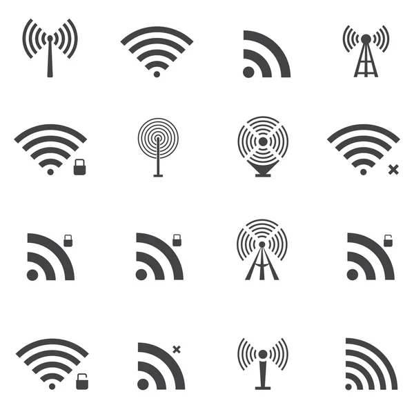 Wireless icons set — Stock Vector