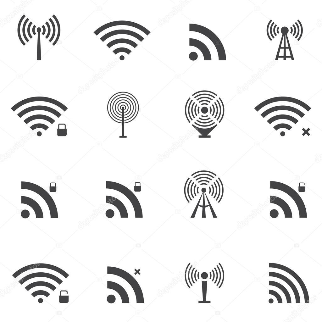 wireless icons set