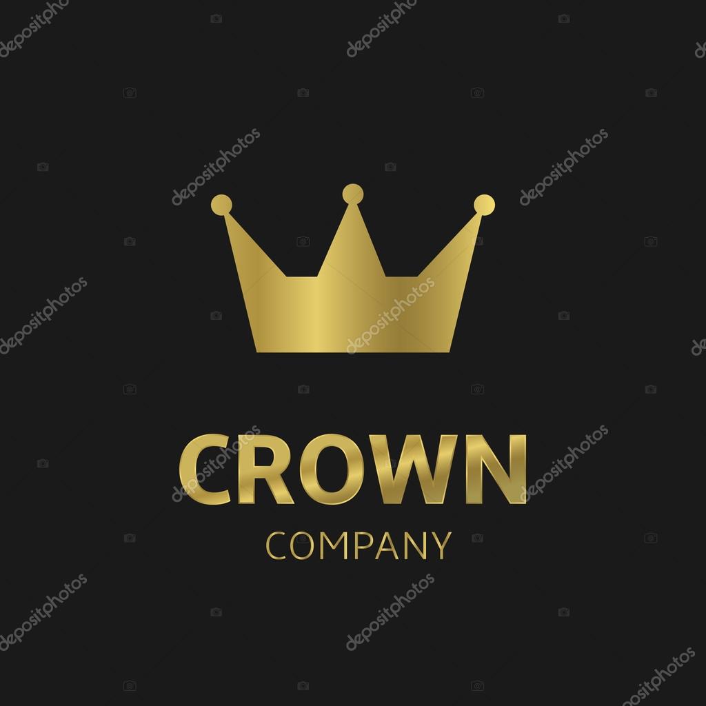 Vector illustration of golden crown symbol for your company