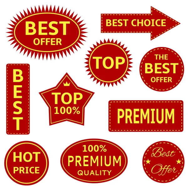 Red price labels — Stock Vector