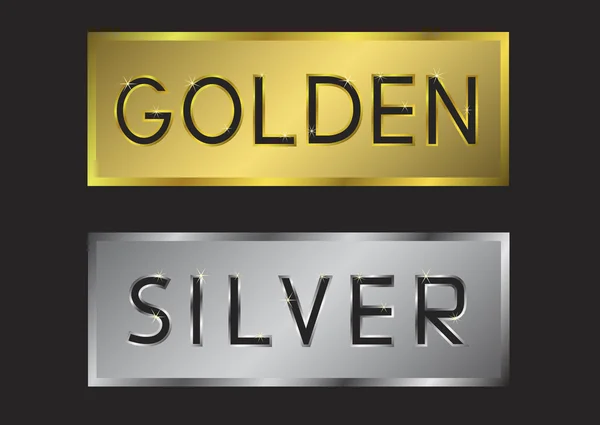 Złoty i srebrny etykiety — Wektor stockowy