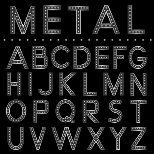 Kugelbuchstaben aus Metall — Stockvektor