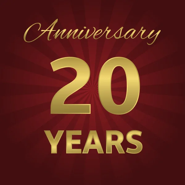 20 jaar jubileum — Stockvector