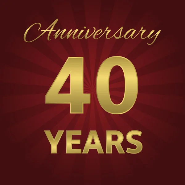 40 jaar jubileum — Stockvector