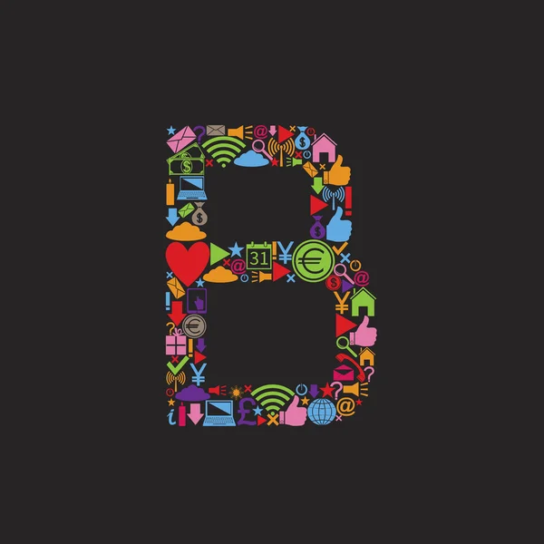 Alfabet b — Stockvector