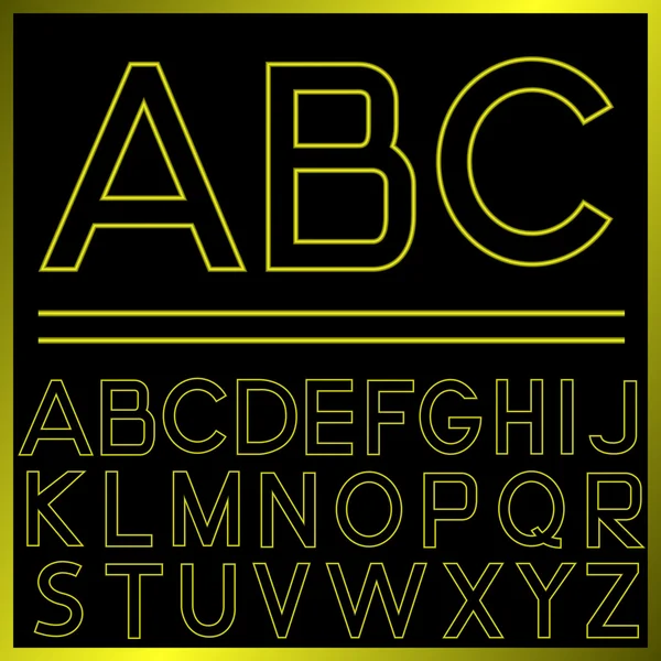黄金のアルファベット — ストックベクタ