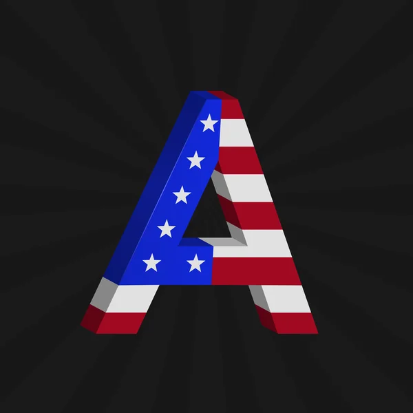 USA vlag alfabet — Stockvector