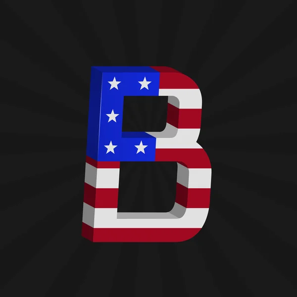USA flag alphabet — Stock Vector