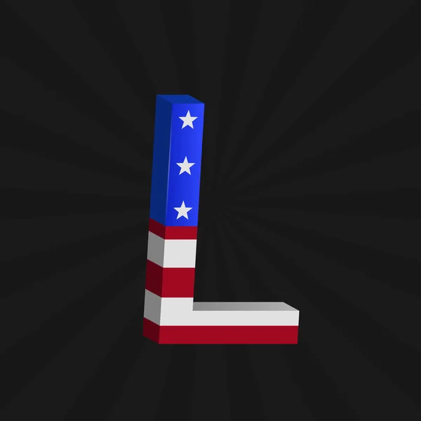 USA flag alphabet — Stock Vector