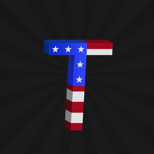 USA vlag alfabet — Stockvector