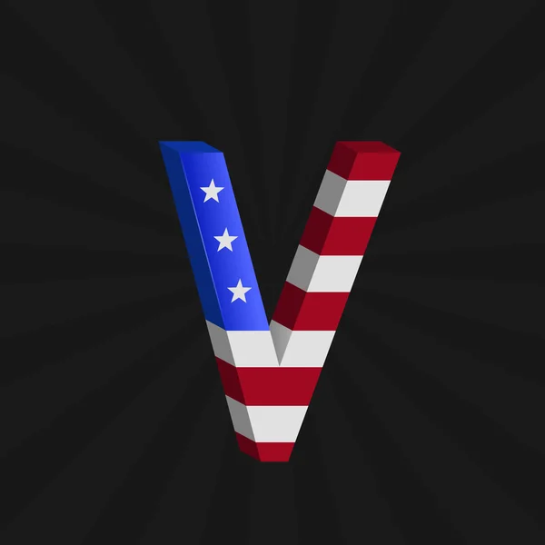 USA vlag alfabet — Stockvector