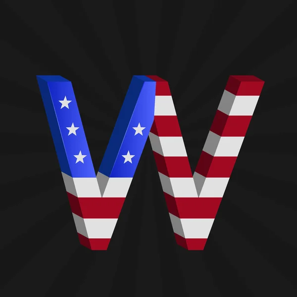 Alfabet flaga USA — Wektor stockowy