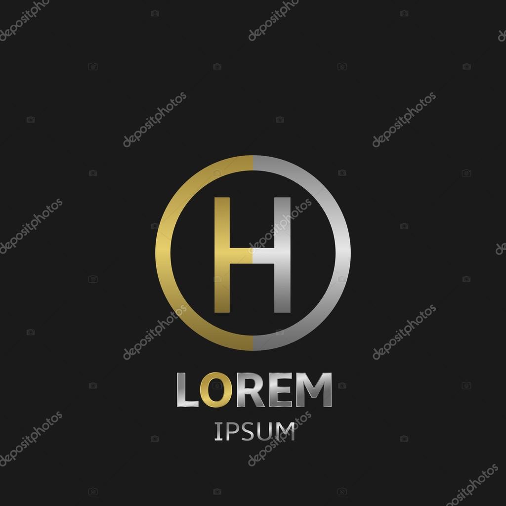Vector alphabet. Letter H, symbol for your company