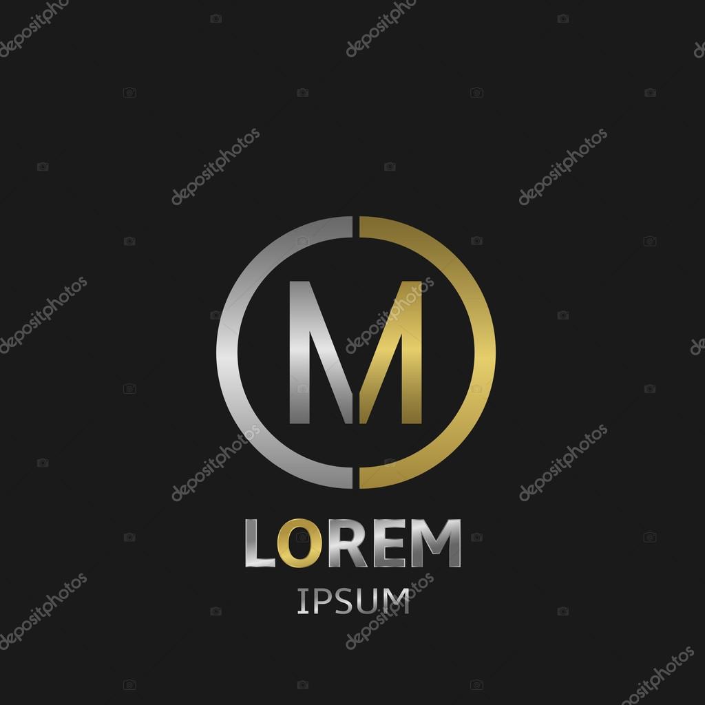 Vector alphabet. Letter M, symbol for your company