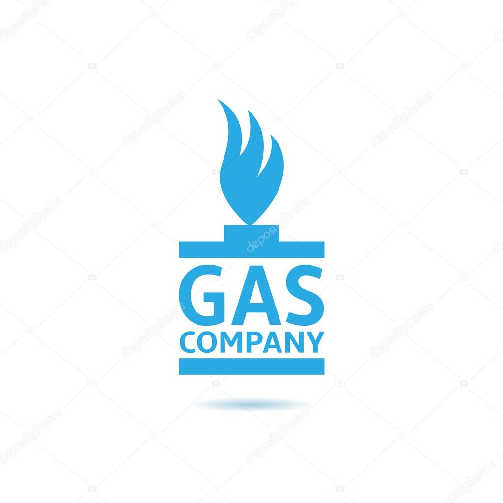Blue gas company logo, business concept. Gas production, Vector illustration