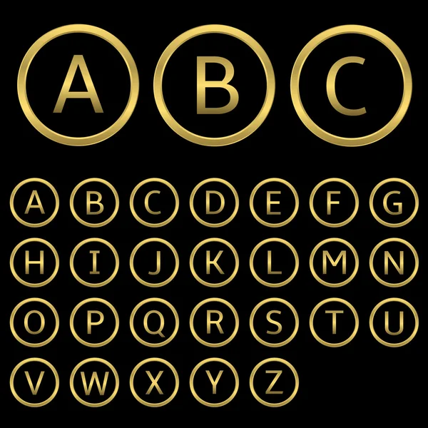 Goldene Buchstaben — Stockvektor