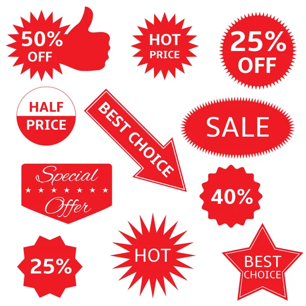 Red labels — Stock Vector