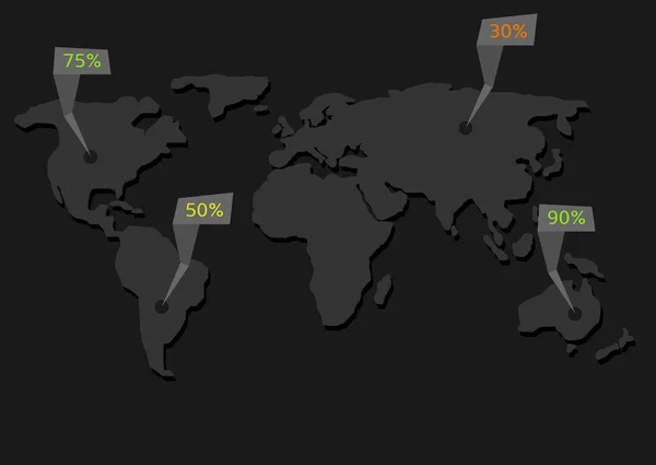 Mapa do mundo — Vetor de Stock