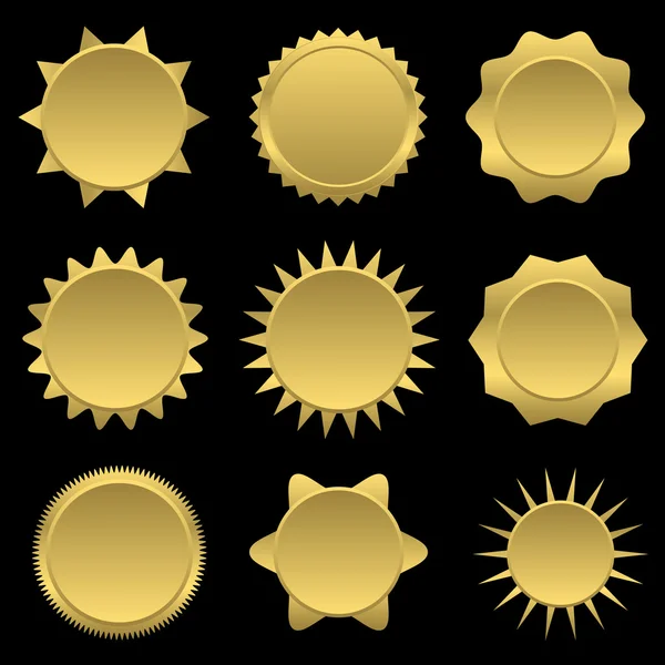 Golden sun icons — Stock Vector