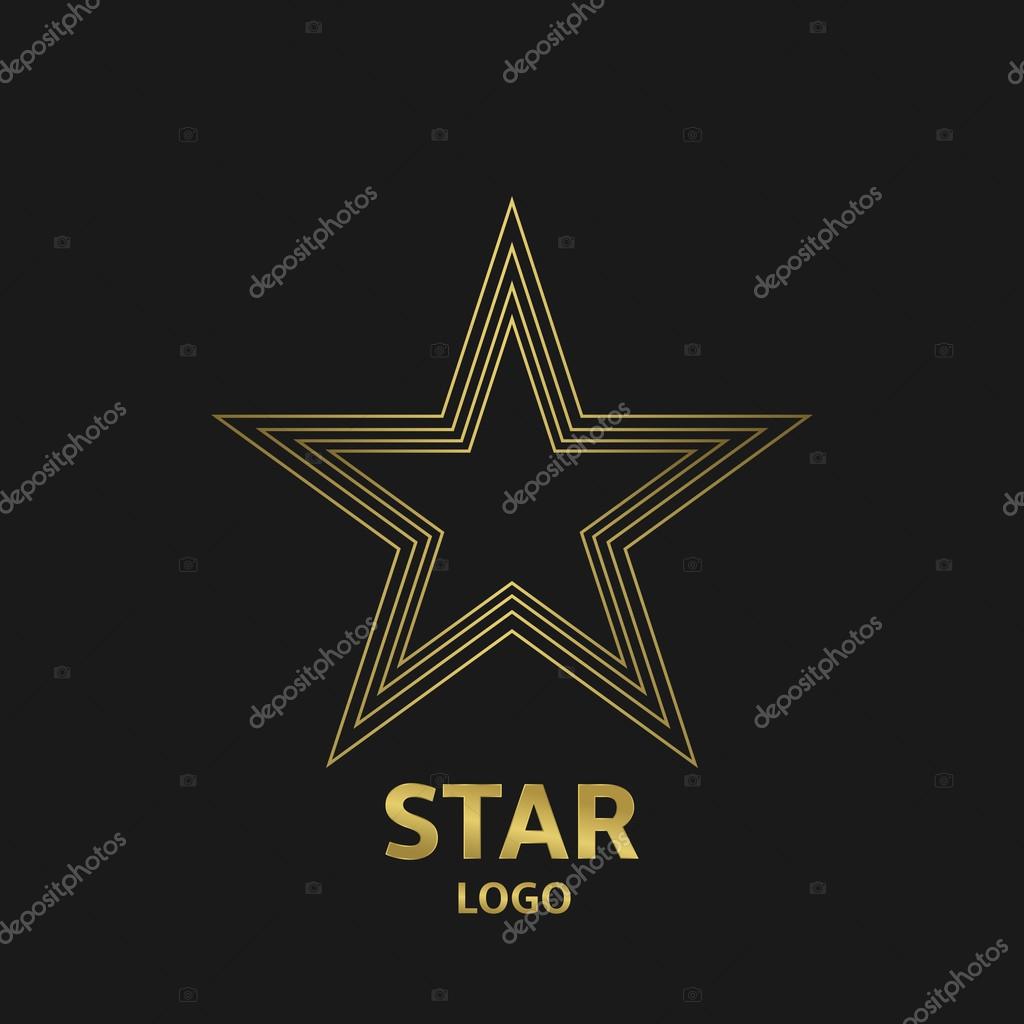 Abstract Golden star logo icon, symbol for company or award sign