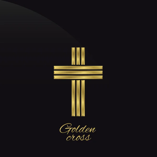 Golden cross — Stock Vector