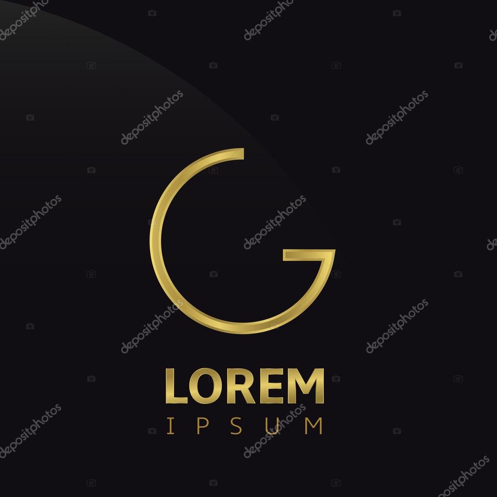Golden letter G logo icon, symbol for company