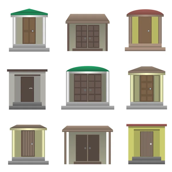 Puertas de casa — Archivo Imágenes Vectoriales