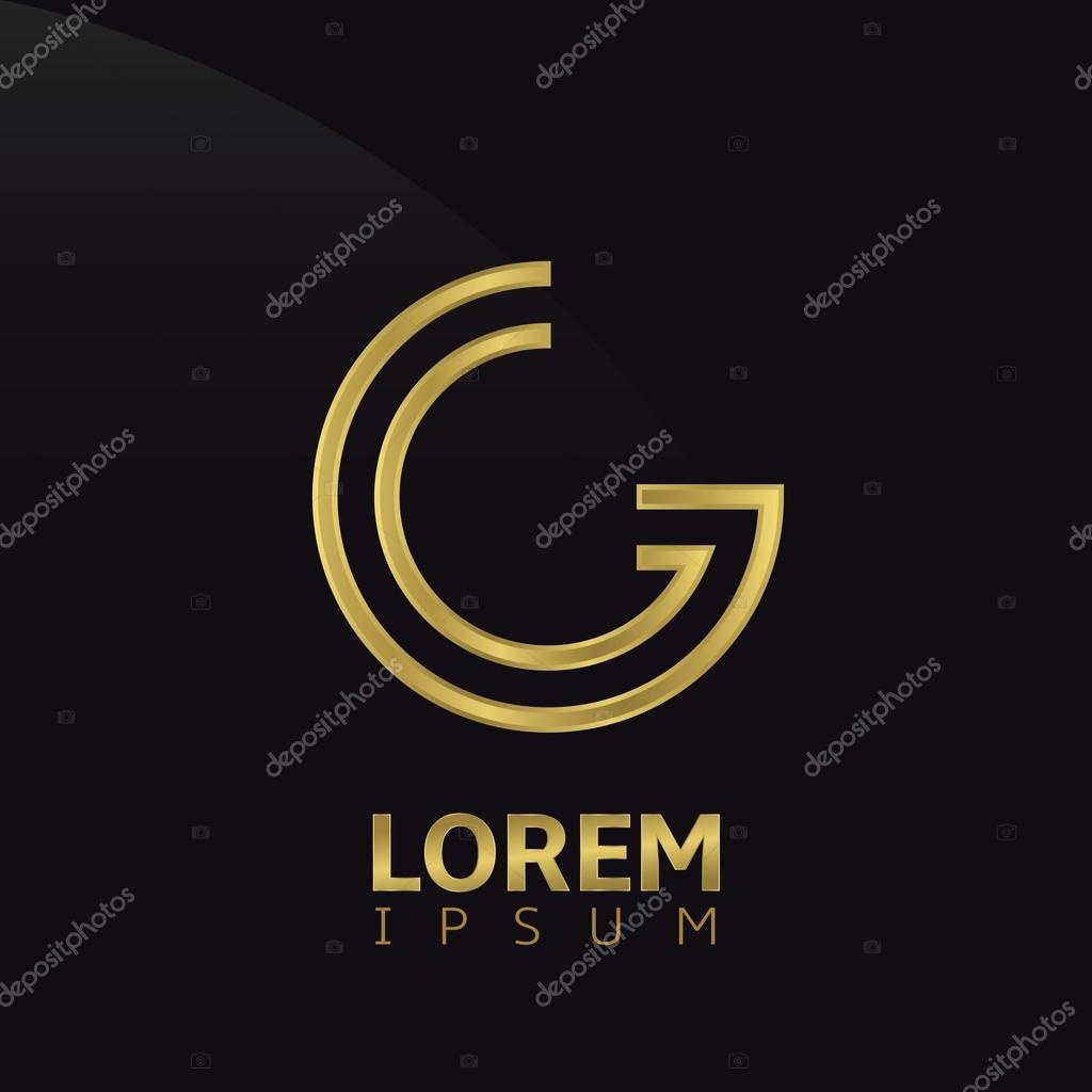 Golden creative abstract letter G logo template. Vector illustration