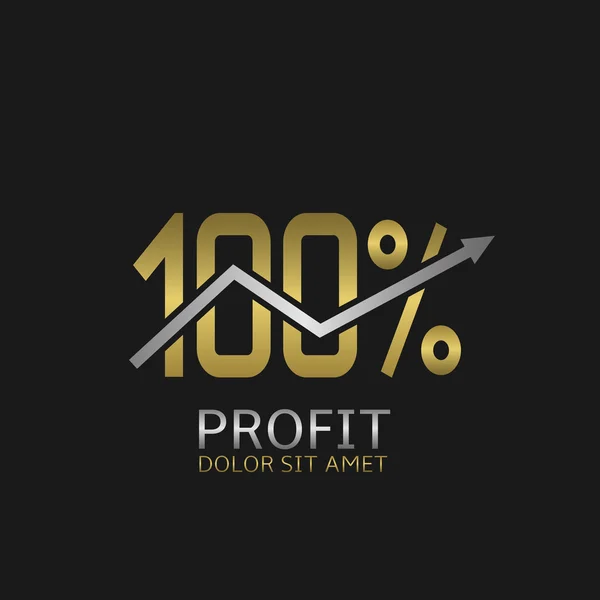 Cien logotipo PROFIT — Vector de stock