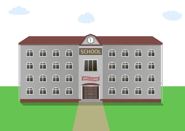 Ilustración del edificio escolar — Vector de stock