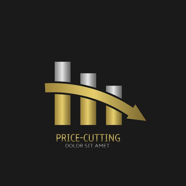 Logotipo del símbolo de corte de precios — Vector de stock