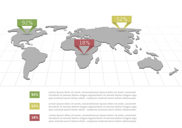 Wereldkaart infographic — Stockvector